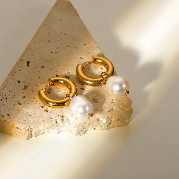 Hoop Pearl Earrings