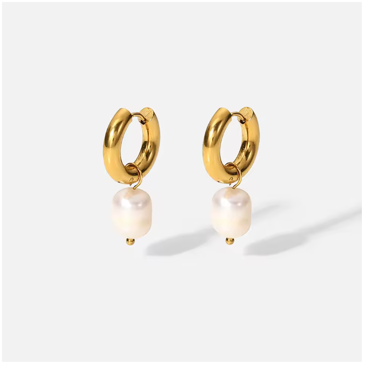 Hoop Pearl Earrings